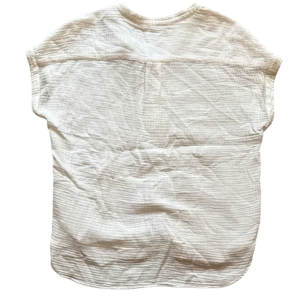 Faherty Dream Cotton Gauze Desmond Top White Sz Small - Picture 7 of 11